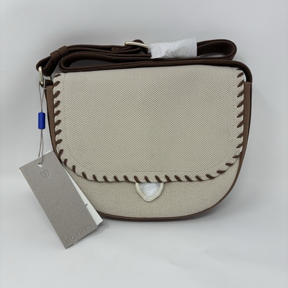 Rothy's The Saddle Bag Flat White $189 MSRP 6x9x7" Crossbody NWT - Picture 11 of 16